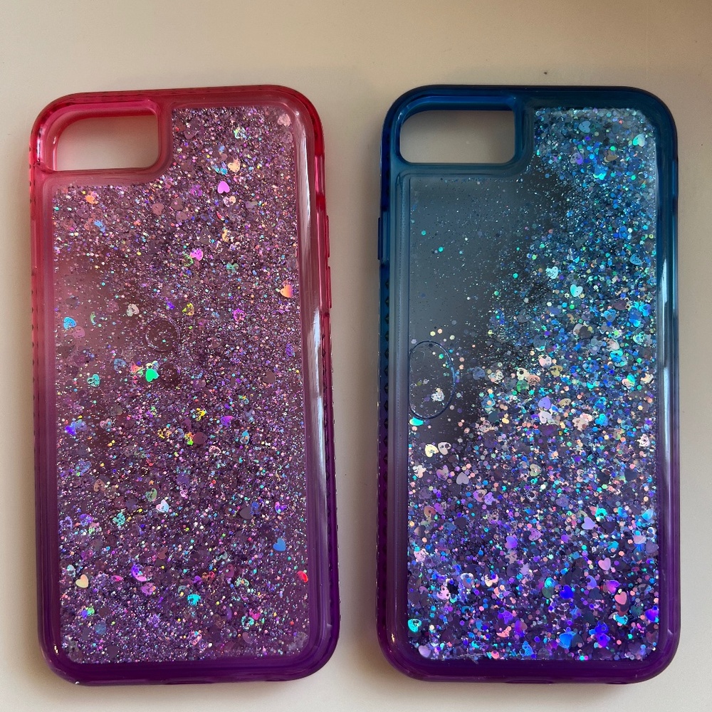 2 Glitter waterfall case for iPhone 6/6S EUC
